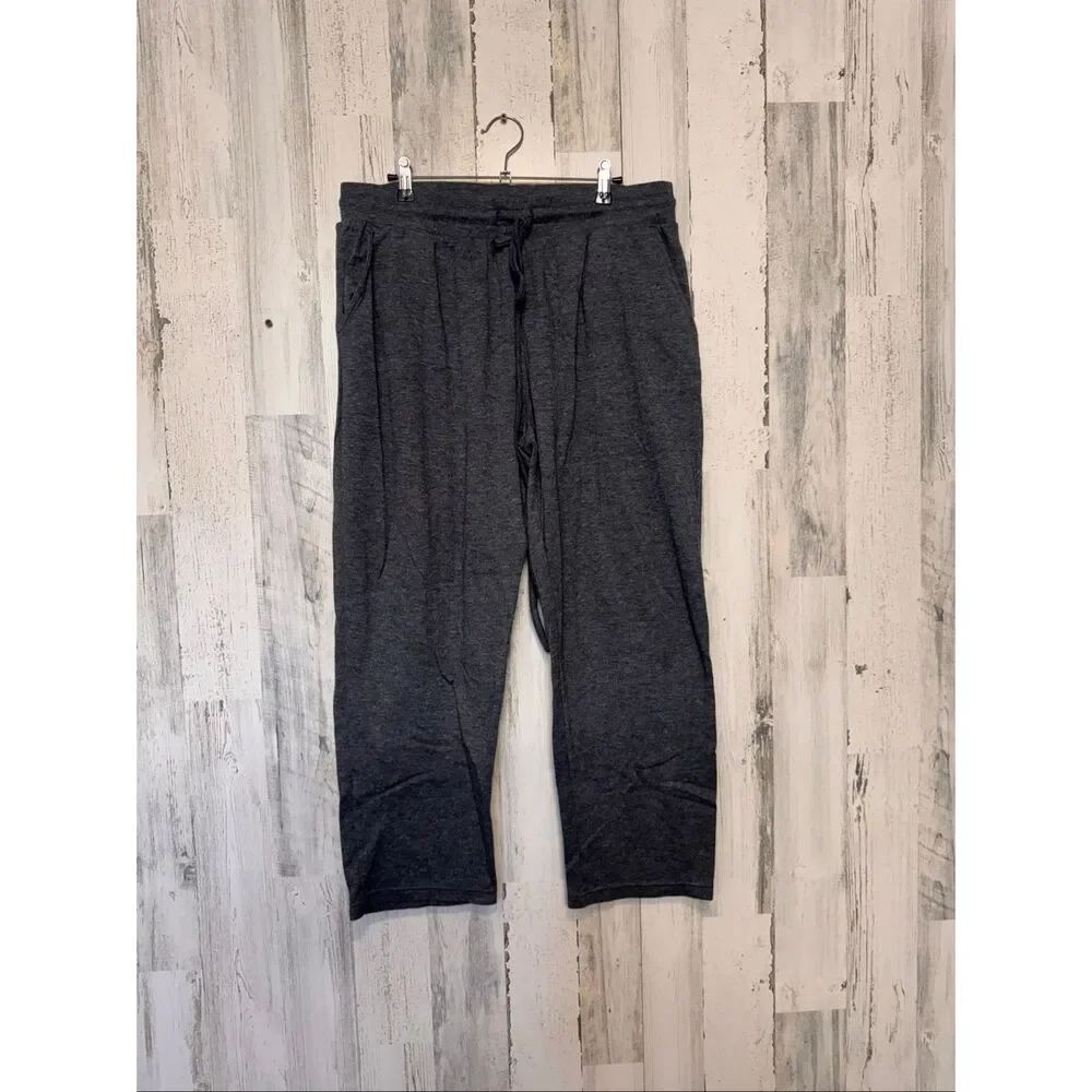 Cuddl Duds Charcoal Gray Lounge Pants Womens Size Large L Drawstring Sleepwear